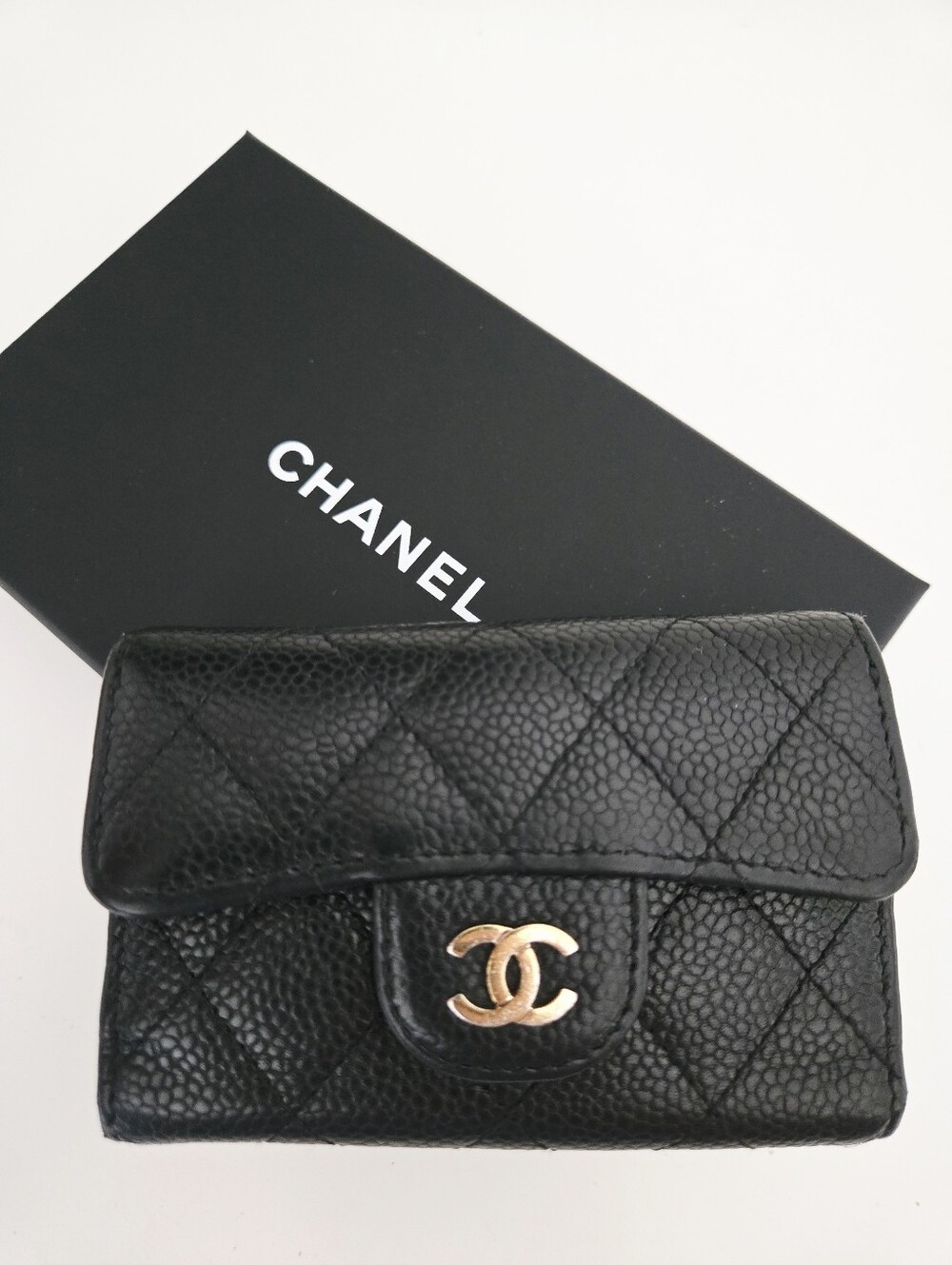 Authentic CHANEL Matelasse Quilted Classic Flap Key Card Holder Wallet Set - Picture 2 of 16